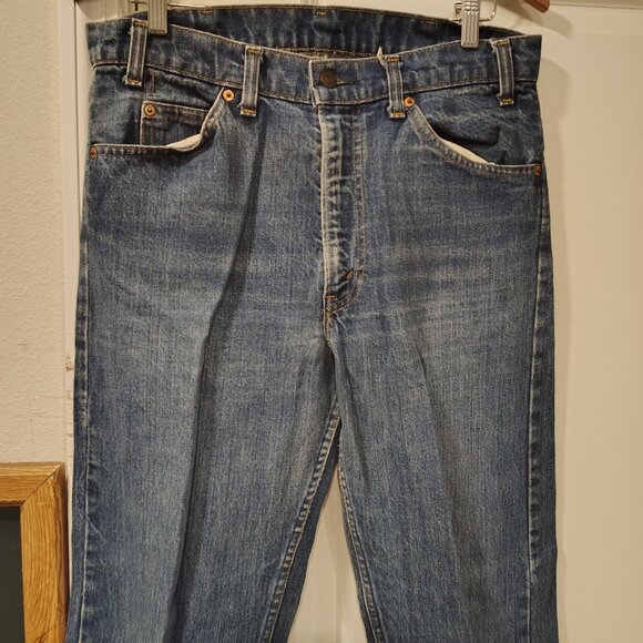 Vintage Orange Tag 70s or 80s , Levi Straus Jeans, 34 Waist 42 Length WORN - Picture 10 of 14